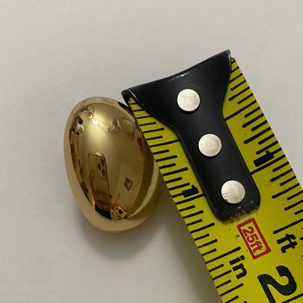 Mango Shiny Gold Tone Round Oval Volume Earrings - Picture 4 of 6